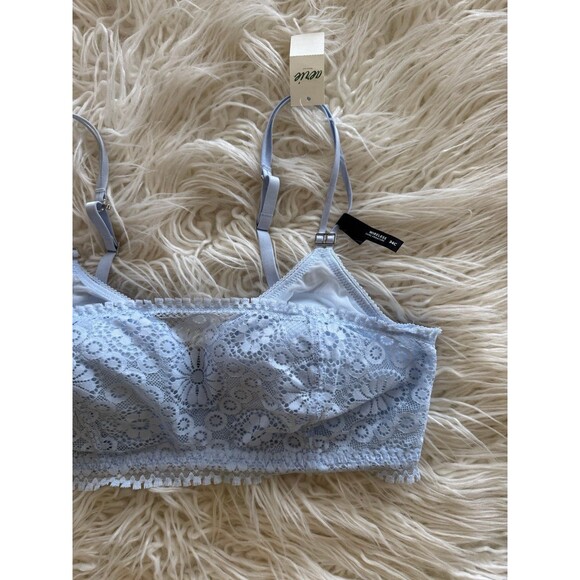 Aerie Real Power Wireless Push Up Joy Convertible Lace Bra Size 34C Light Blue - Picture 6 of 10